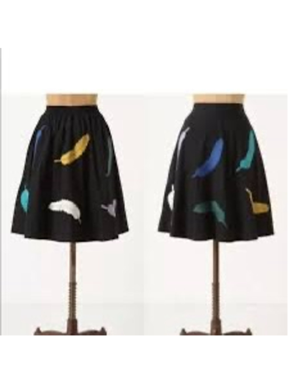 Anthropologie Girls from Savoy Feather Skirt Black Size 4